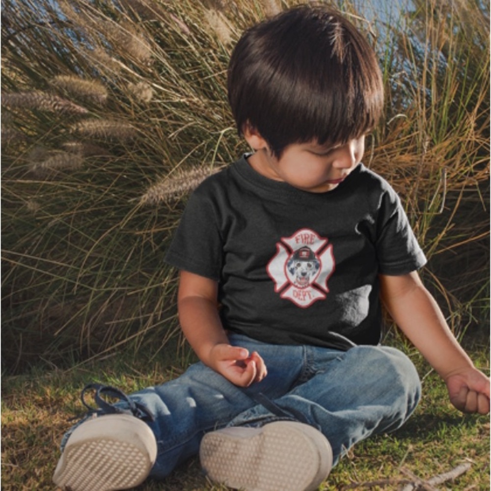 Kids Firefighter Shirt with Sparky the firedog
